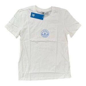 Adidas Originals White Trefoil Logo T-Shirt S NWT Retro Athleisure Aesthetic